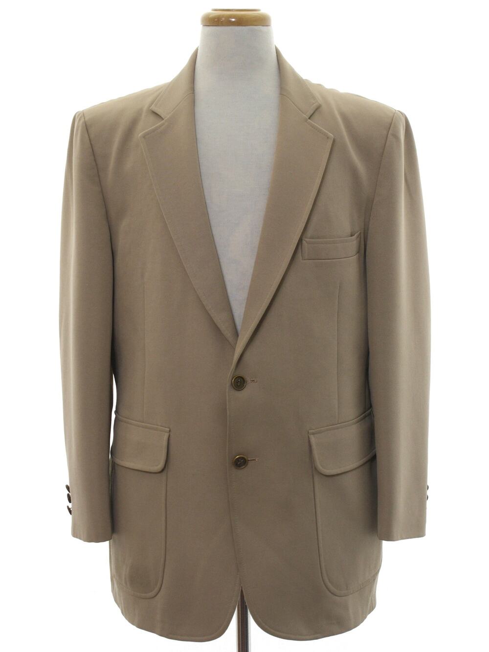 Vintage 80s JCPenney Comfort Blazer Mens 44R Brown Polyester Jacket